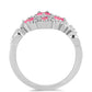 Ezüst Gyűrű Rózsaszínű Opállal és Fehér Topázzal