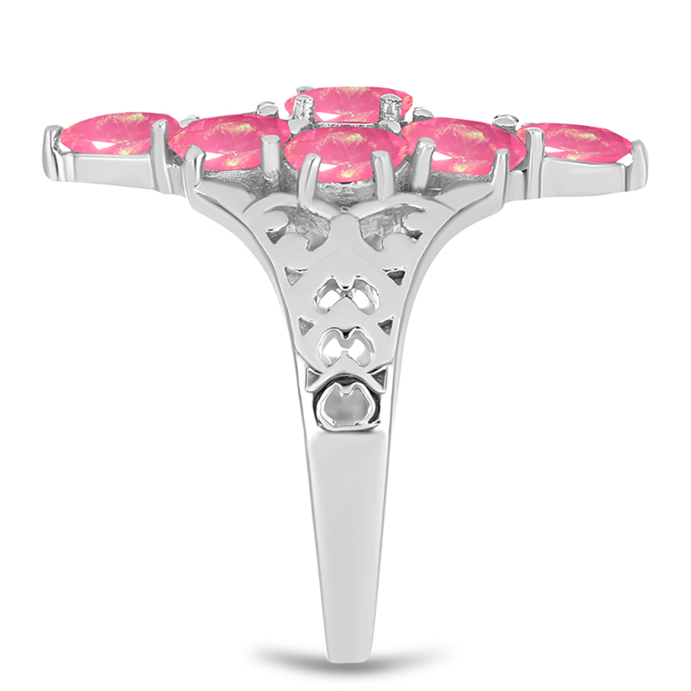 Ezüst Gyűrű Rózsaszínű Opállal 4 