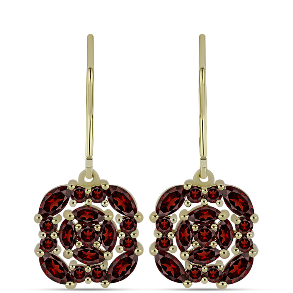 Arannyal Bevont Ezüst Fülbevaló Barton Gránáttal 1 