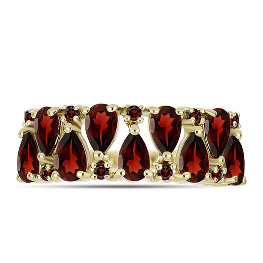 Arannyal Bevont Ezüst Gyűrű Barton Gránáttal