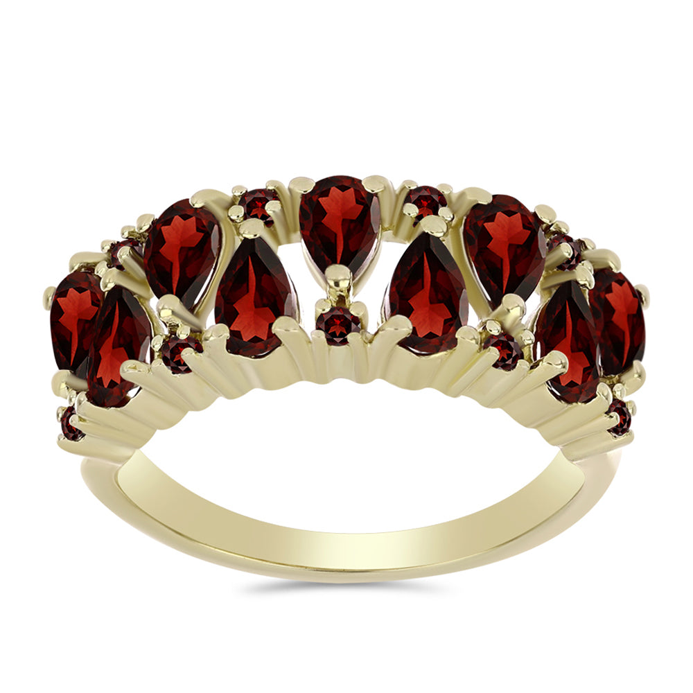 Arannyal Bevont Ezüst Gyűrű Barton Gránáttal 1 