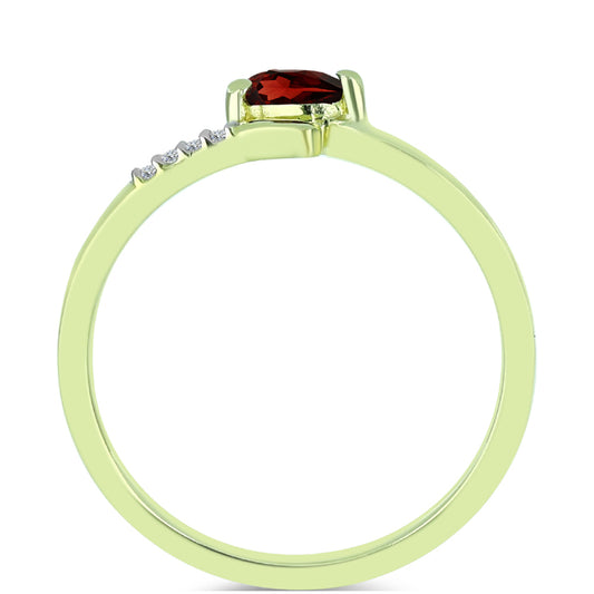 Arannyal Bevont Ezüst Gyűrű Barton Gránáttal és Fehér Topázzal