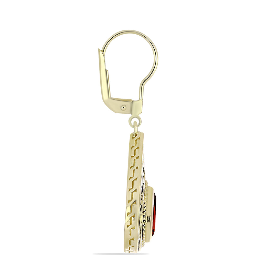 Arannyal Bevont Ezüst Fülbevaló Barton Gránáttal 2 