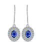 Ezüst Fülbevaló Ausztrál Kék Zafírral és Fehér Topázzal