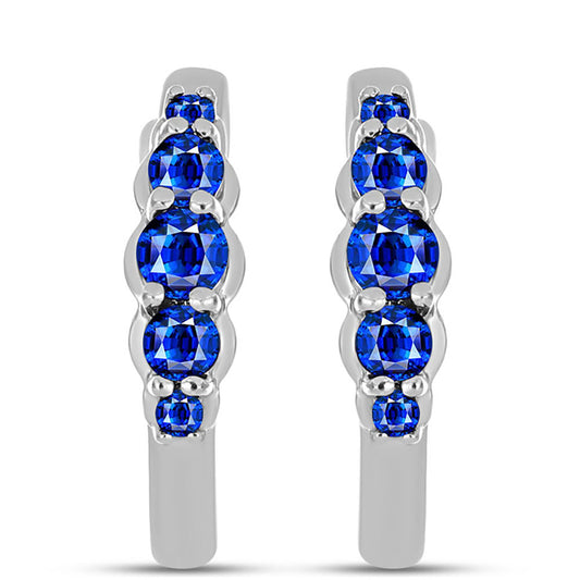 Ezüst Fülbevaló Ausztrál Kék Zafírral