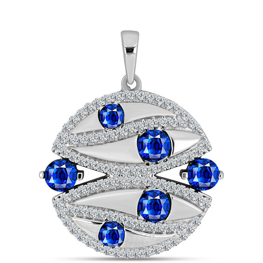 Ezüst Medál Ausztrál Kék Zafírral és Fehér Topázzal