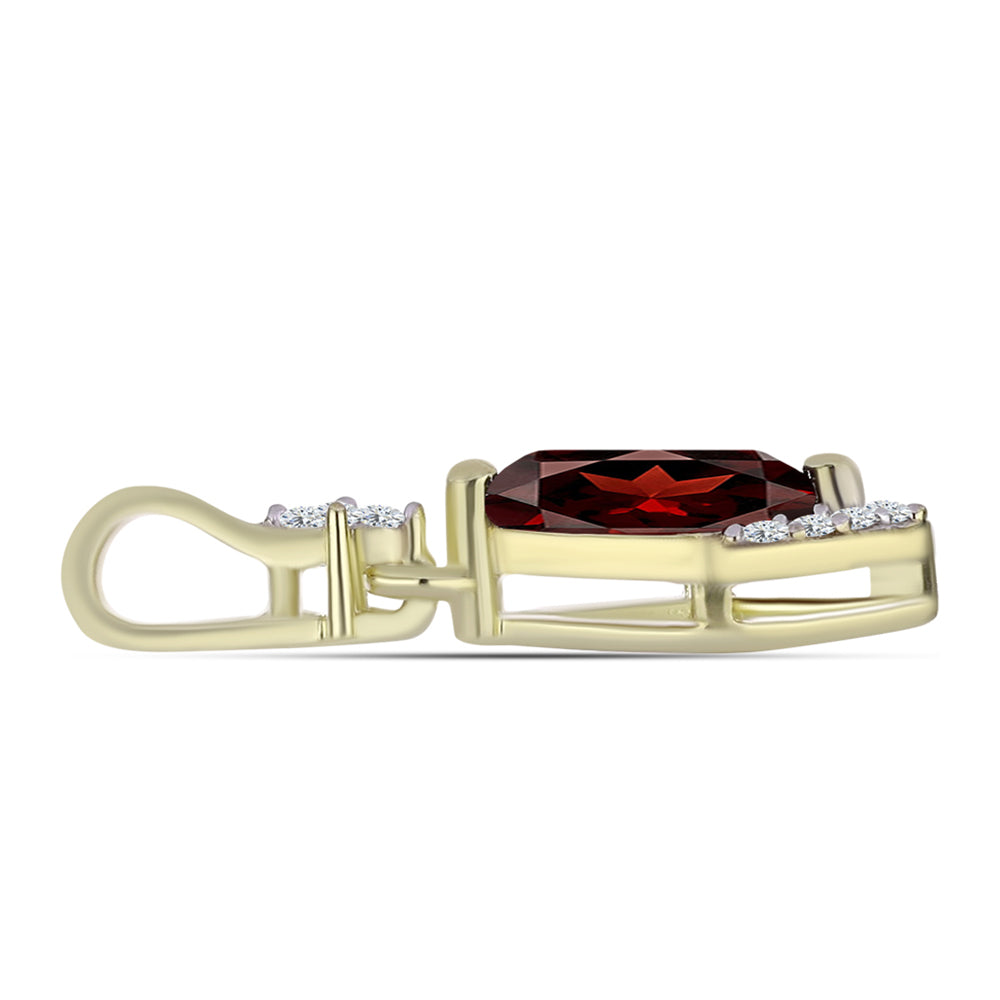 Arannyal Bevont Ezüst Medál Barton Gránáttal és Fehér Topázzal