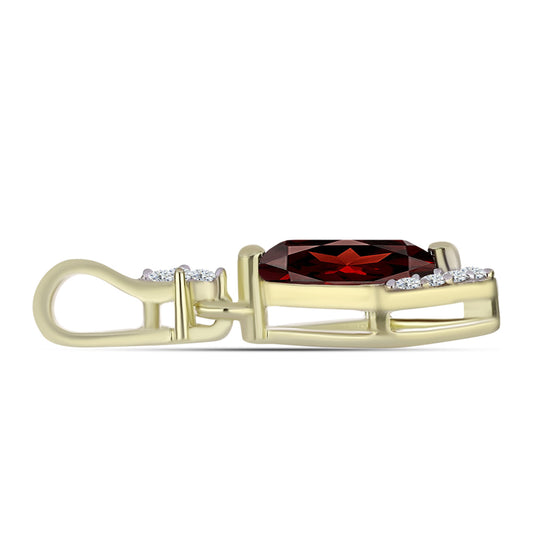 Arannyal Bevont Ezüst Medál Barton Gránáttal és Fehér Topázzal