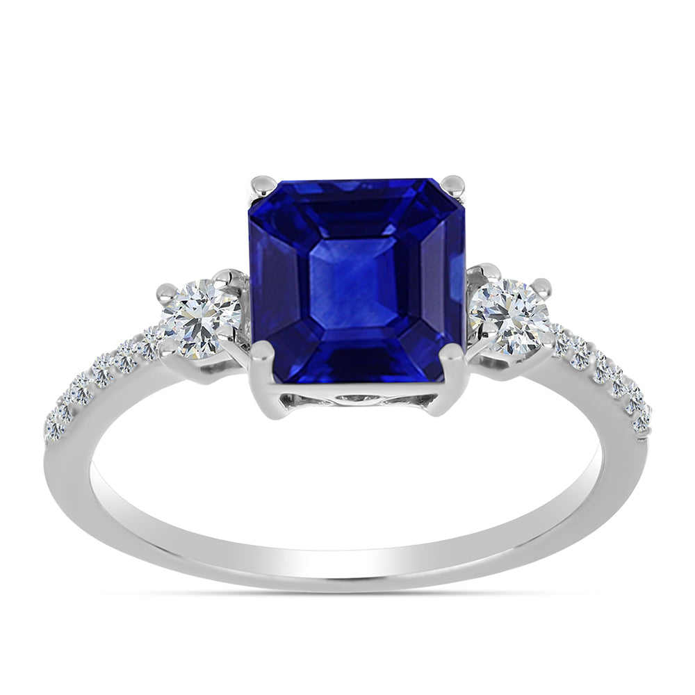 Ezüst Gyűrű Ausztrál Kék Zafírral és Fehér Topázzal 3 