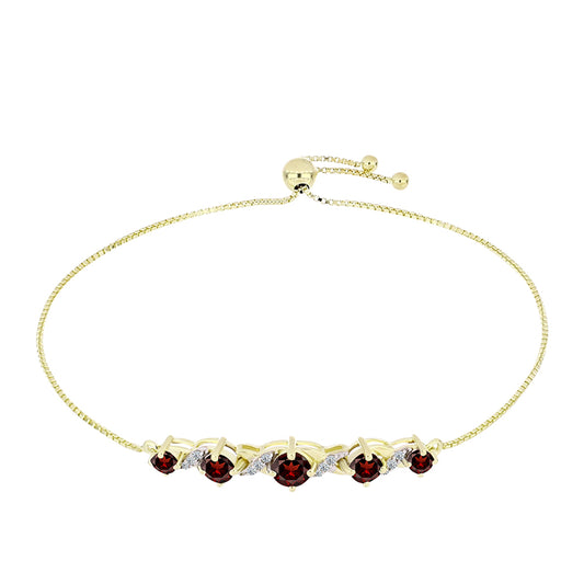 Arannyal Bevont Ezüst Karkötő Barton Gránáttal és Fehér Topázzal