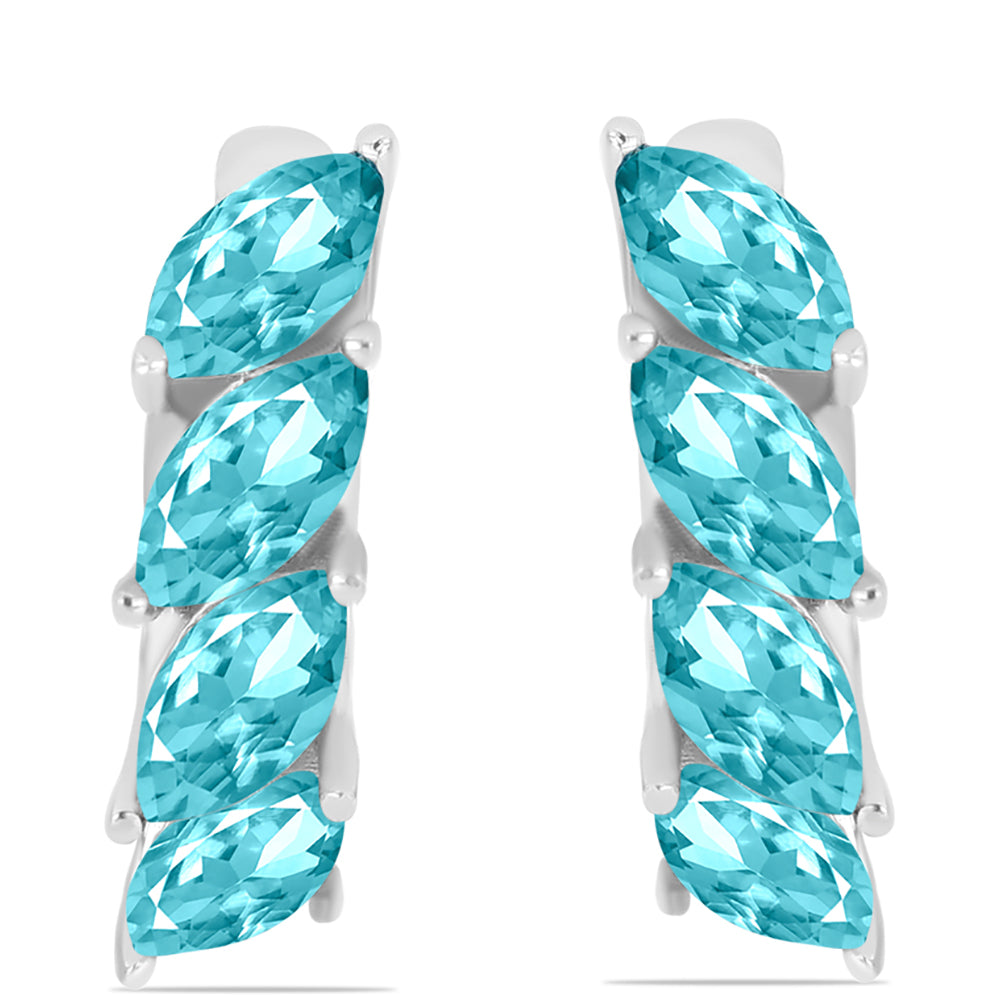 Ezüst Fülbevaló Paraiba Kvarccal