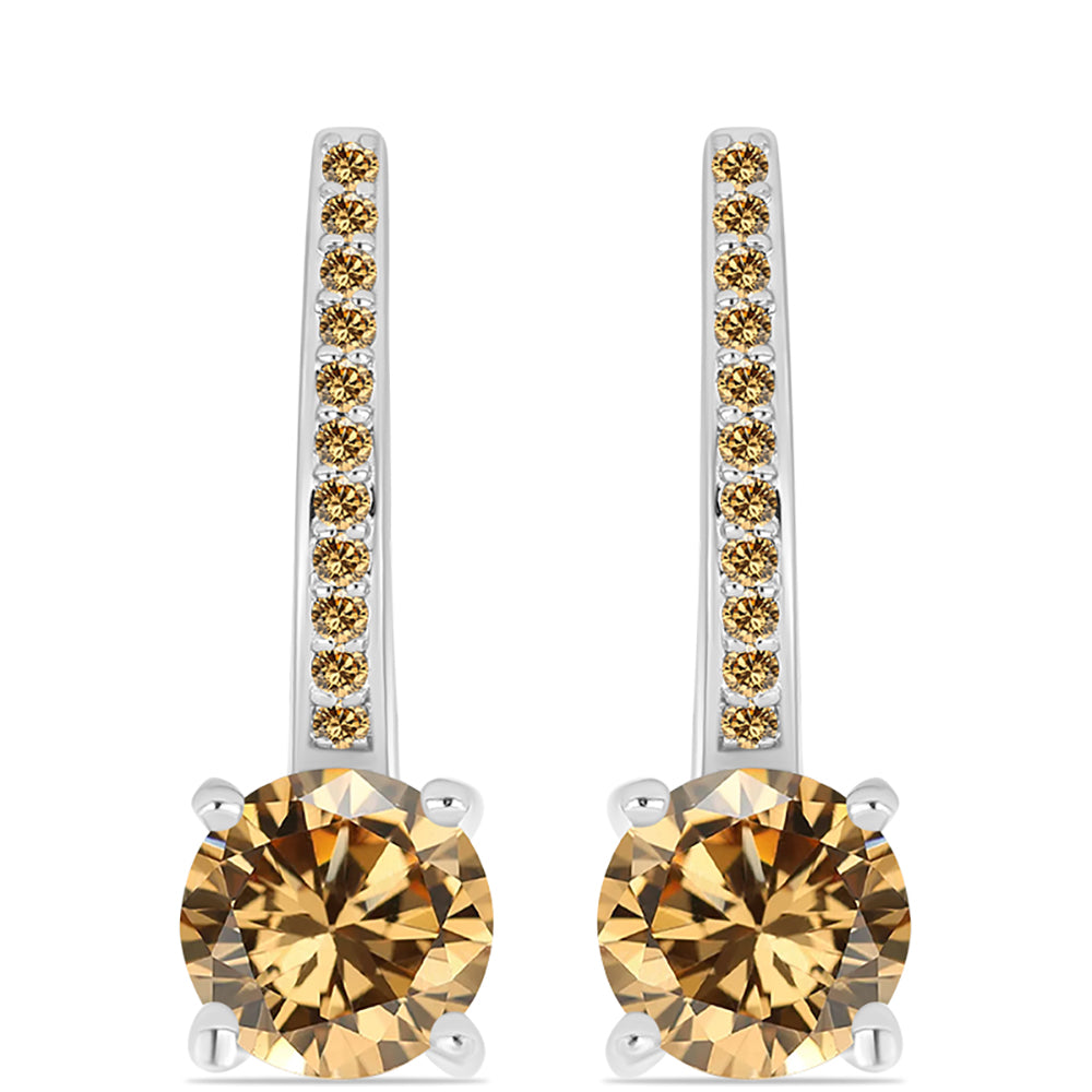 Ezüst Fülbevaló Pezsgő Moissanite-tal