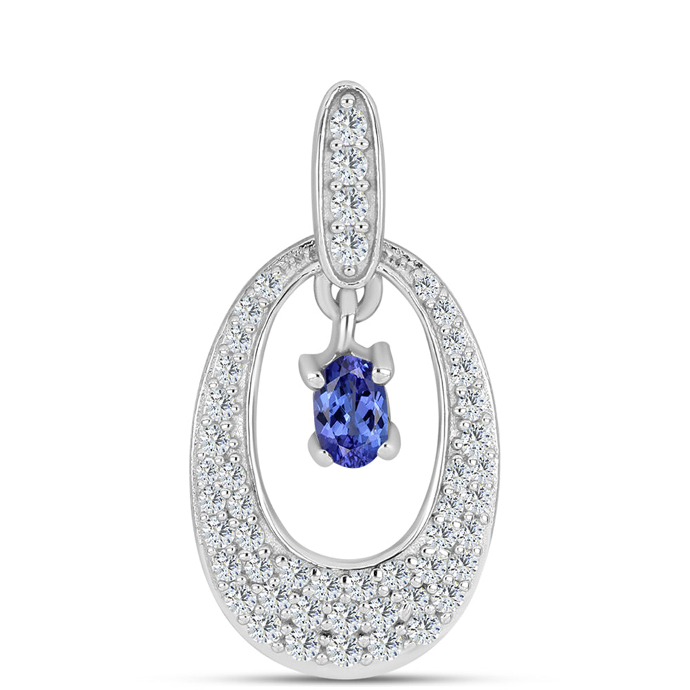 Ezüst Medál "AAA" Osztályú Tanzanittal és Fehér Topázzal 1 