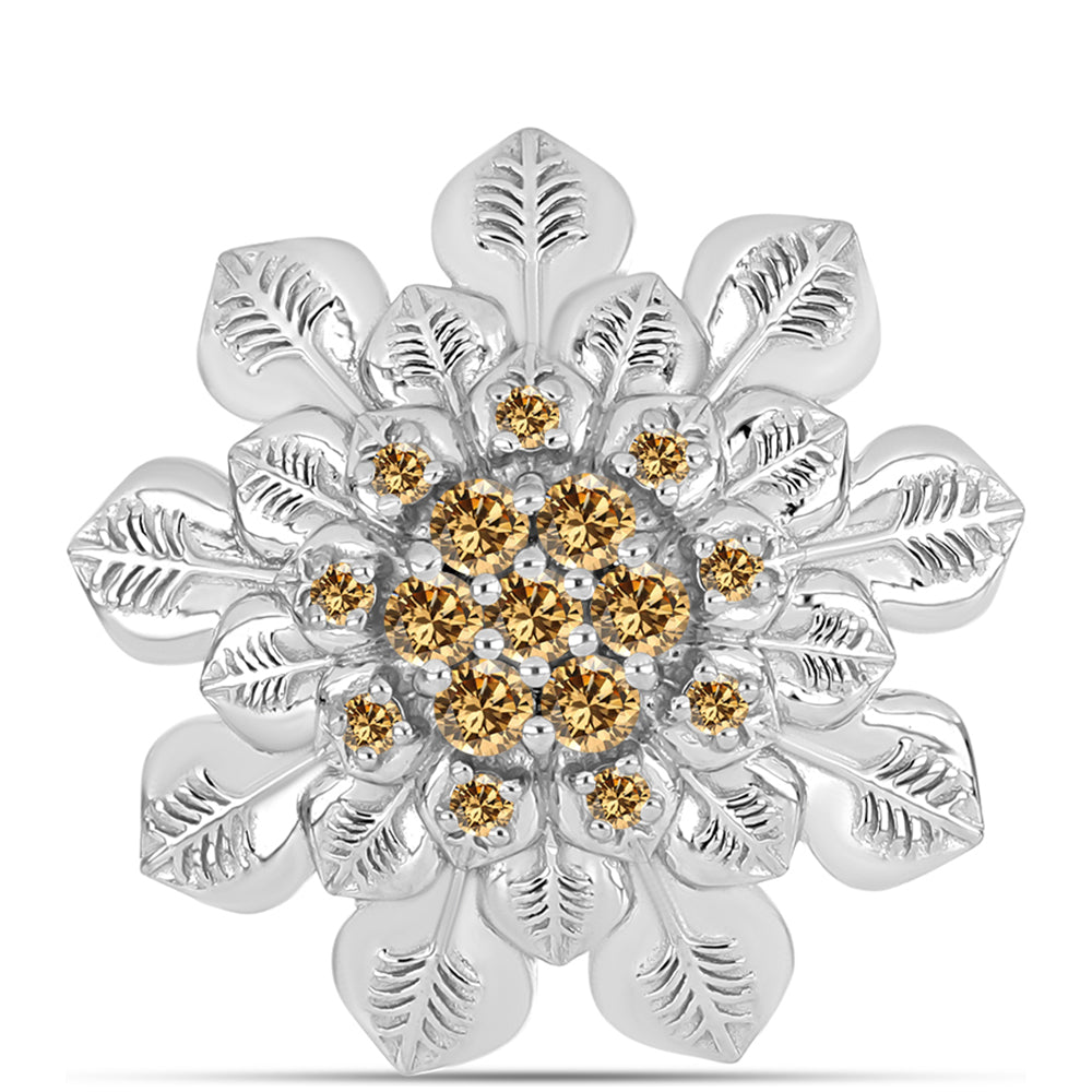 Ezüst Bross Pezsgő Moissanite-tal