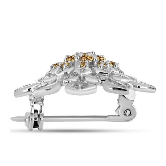 Ezüst Bross Pezsgő Moissanite-tal