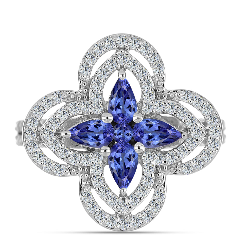 Ezüst Gyűrű "AAA" Osztályú Tanzanittal 1 