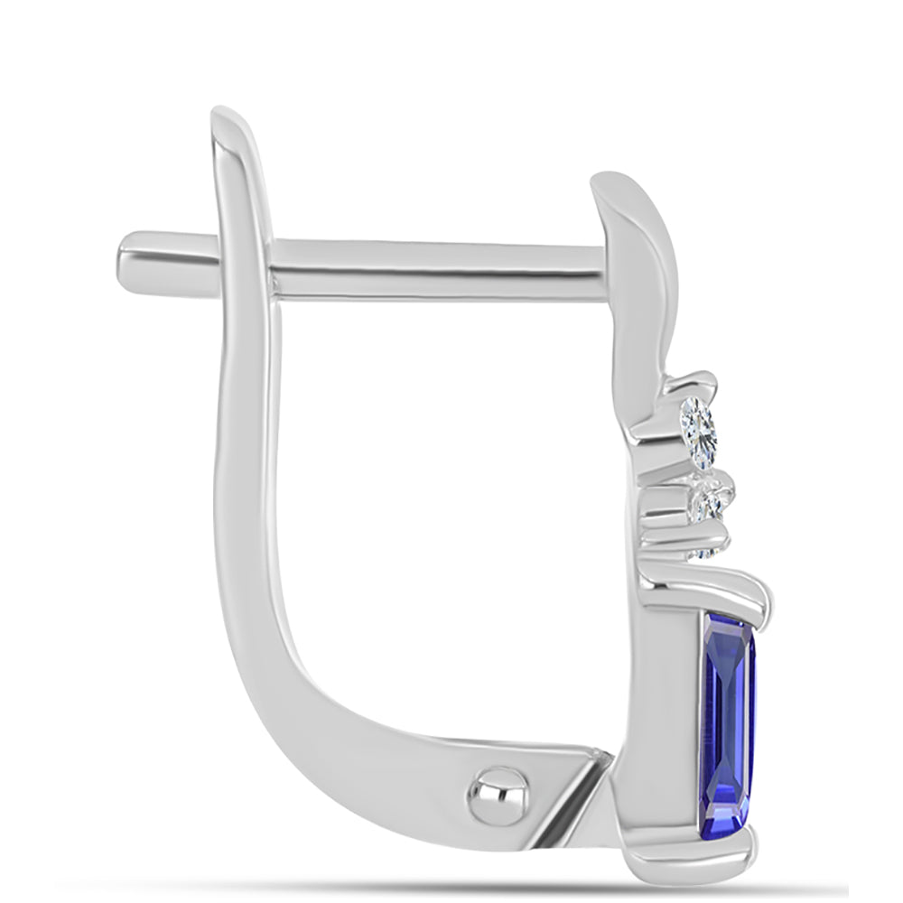 Ezüst Fülbevaló "AAA" Osztályú Tanzanittal és Fehér Topázzal 2 