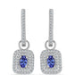 Ezüst Fülbevaló "AAA" Osztályú Tanzanittal és Fehér Topázzal