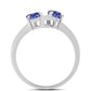Ezüst Gyűrű "AAA" Osztályú Tanzanittal és Fehér Topázzal