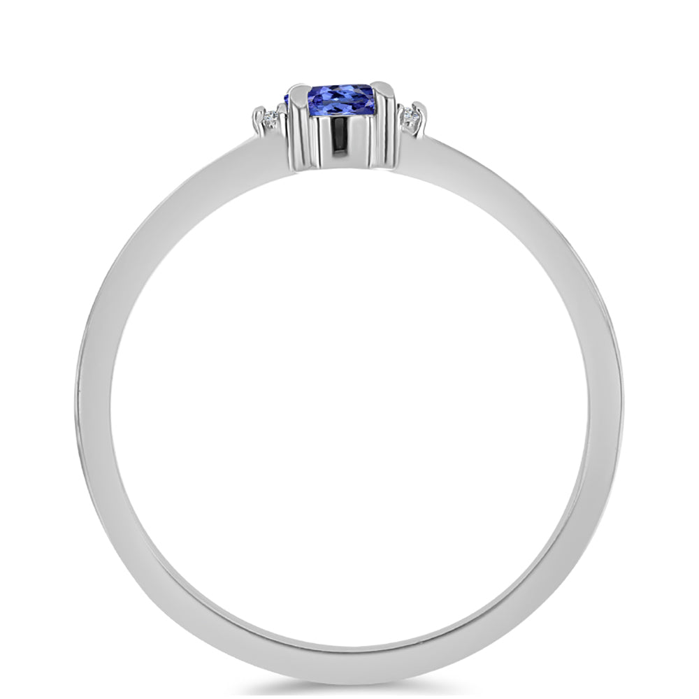 Ezüst Gyűrű "AAA" Osztályú Tanzanittal és Fehér Topázzal 2 
