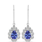 Ezüst Fülbevaló "AAA" Osztályú Tanzanittal és Fehér Topázzal