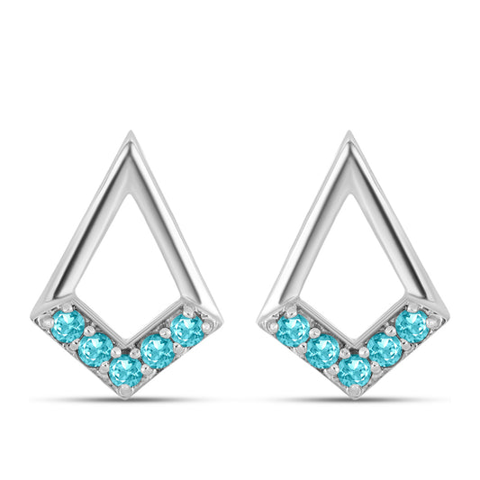 Ezüst Fülbevaló Paraiba Kvarccal