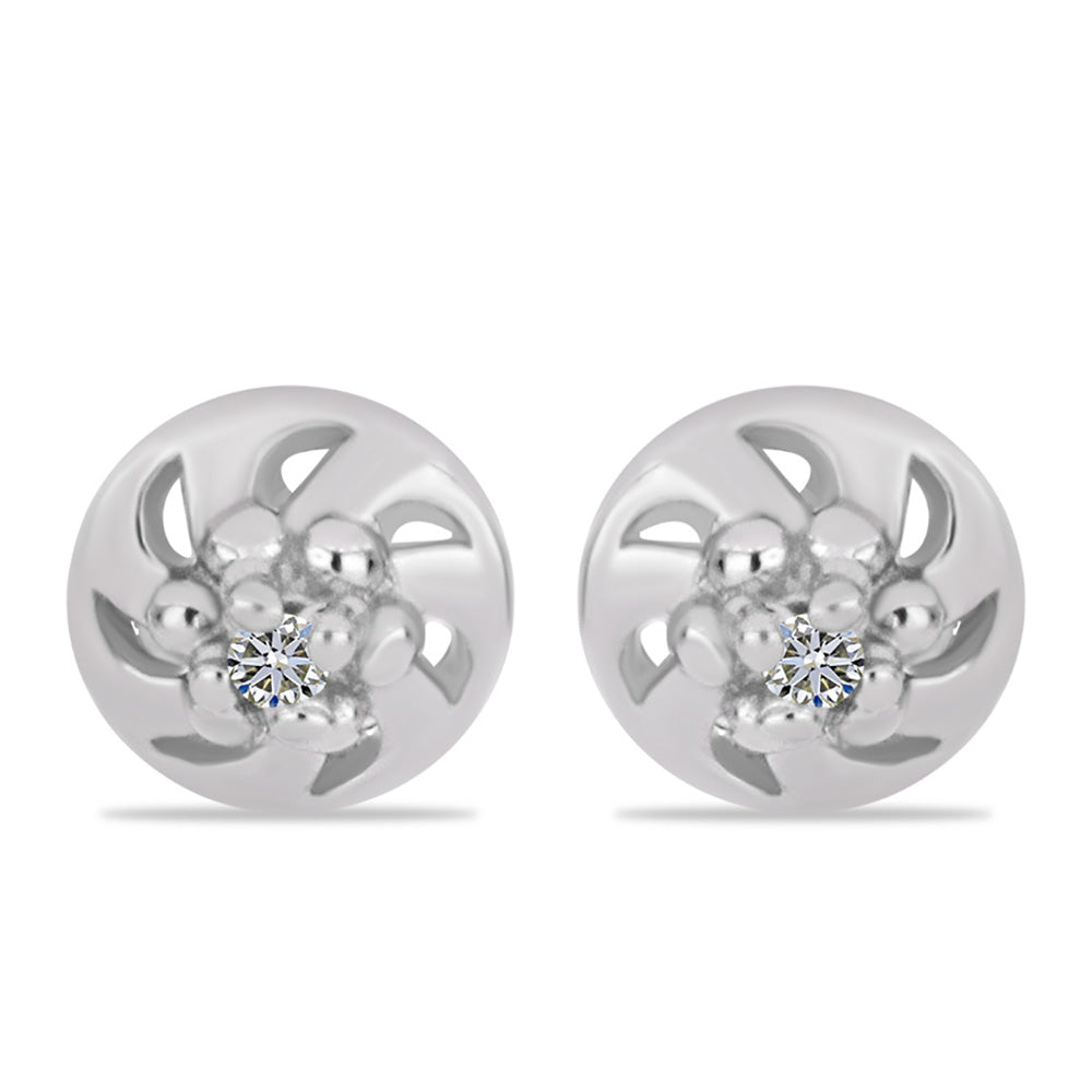 Ezüst Fülbevaló Fehér Gyémánttal