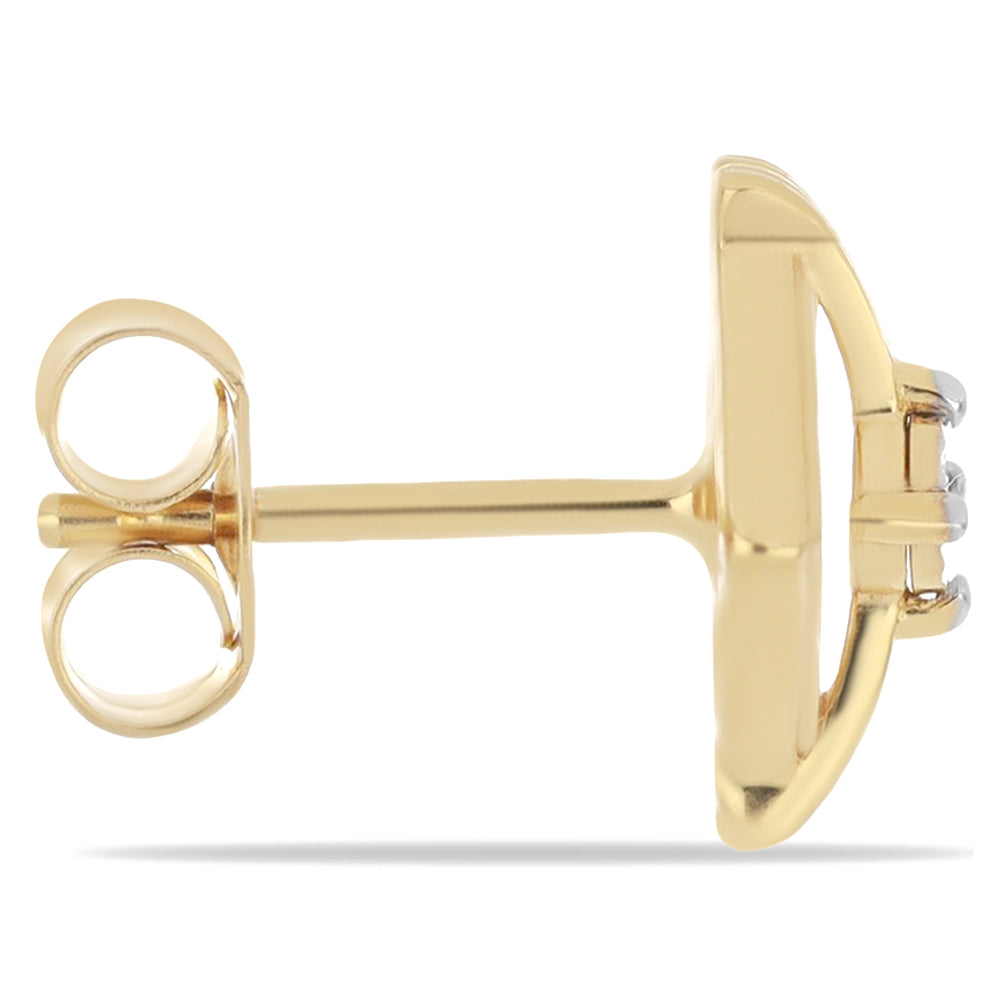 Arannyal Bevont Ezüst Fülbevaló Fehér Gyémánttal 2 