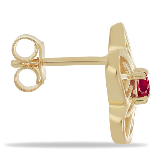 Arannyal Bevont Ezüst Fülbevaló Cruzeroi Rubellittel