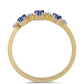 Arannyal Bevont Ezüst Gyűrű Tanzanittal és Fehér Cirkónnal