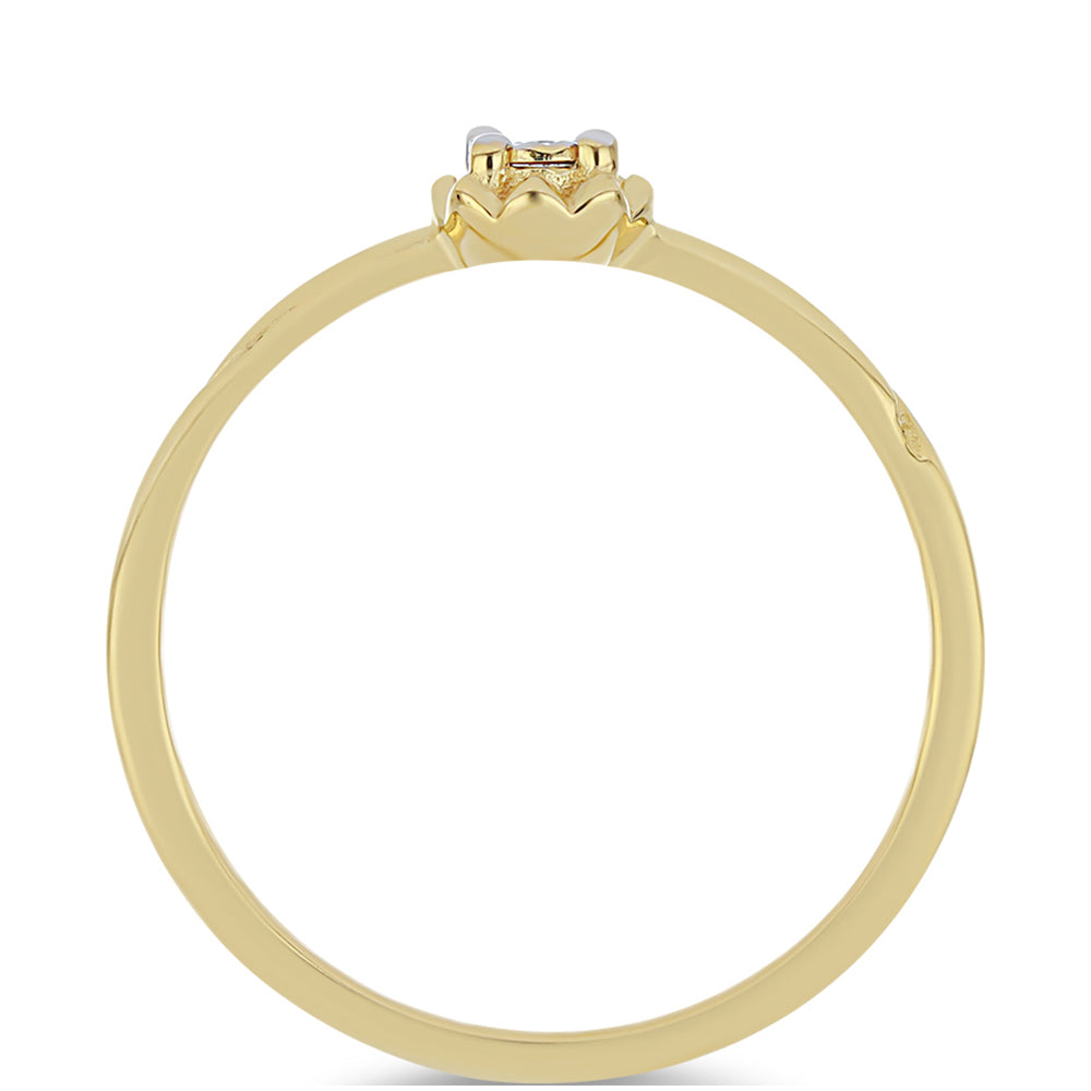 Arannyal Bevont Ezüst Gyűrű Fehér Gyémánttal 2 