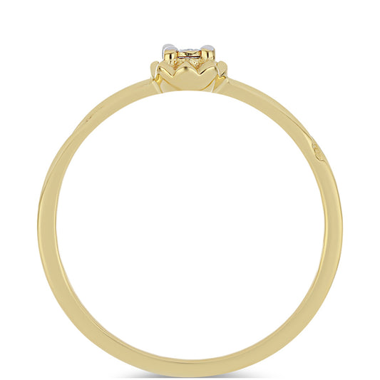 Arannyal Bevont Ezüst Gyűrű Fehér Gyémánttal