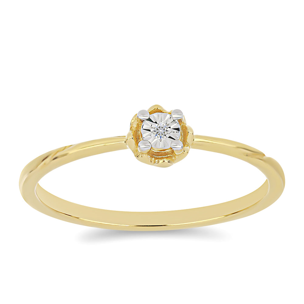 Arannyal Bevont Ezüst Gyűrű Fehér Gyémánttal 3 