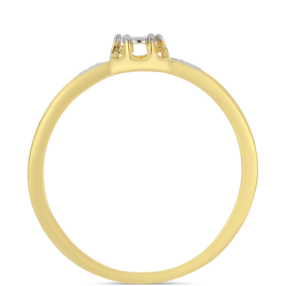 Arannyal Bevont Ezüst Gyűrű Fehér Gyémánttal 2 