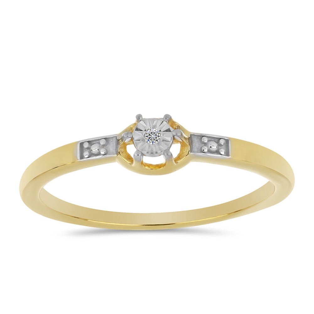 Arannyal Bevont Ezüst Gyűrű Fehér Gyémánttal 3 