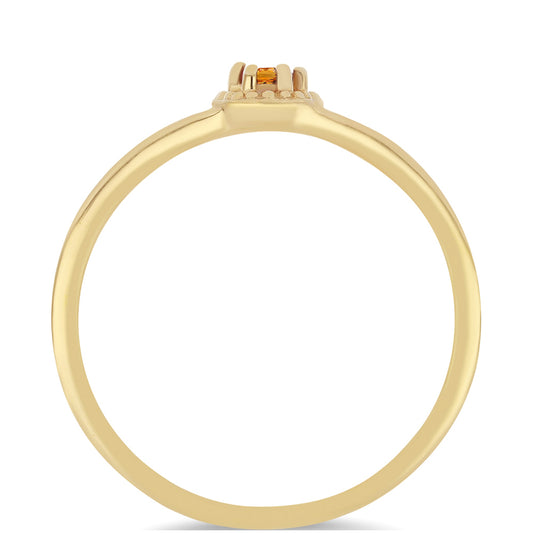 Arannyal Bevont Ezüst Gyűrű Madeirai Citrinnel