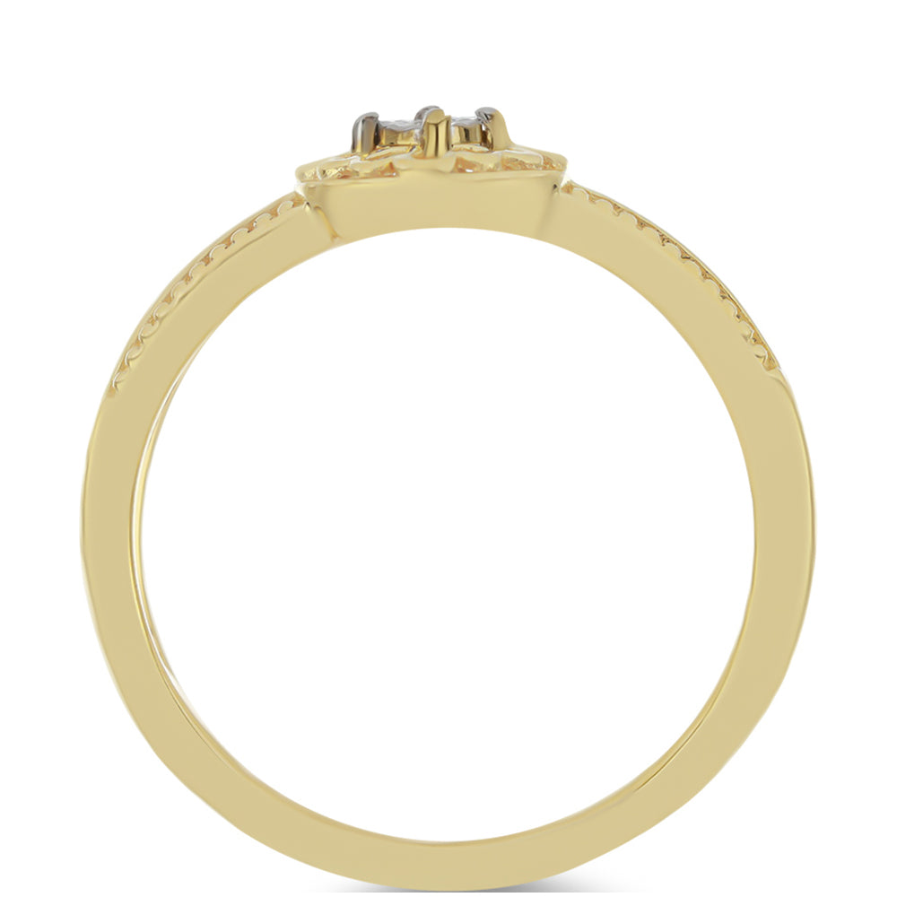 Arannyal Bevont Ezüst Gyűrű Fehér Gyémánttal 2 