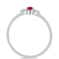 Ezüst Gyűrű Madagaszkári Rubinnal és Természetes Fehér Cirkónnal