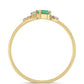 Arannyal Bevont Ezüst Gyűrű Brazil Smaragddal és Fehér Cirkónnal