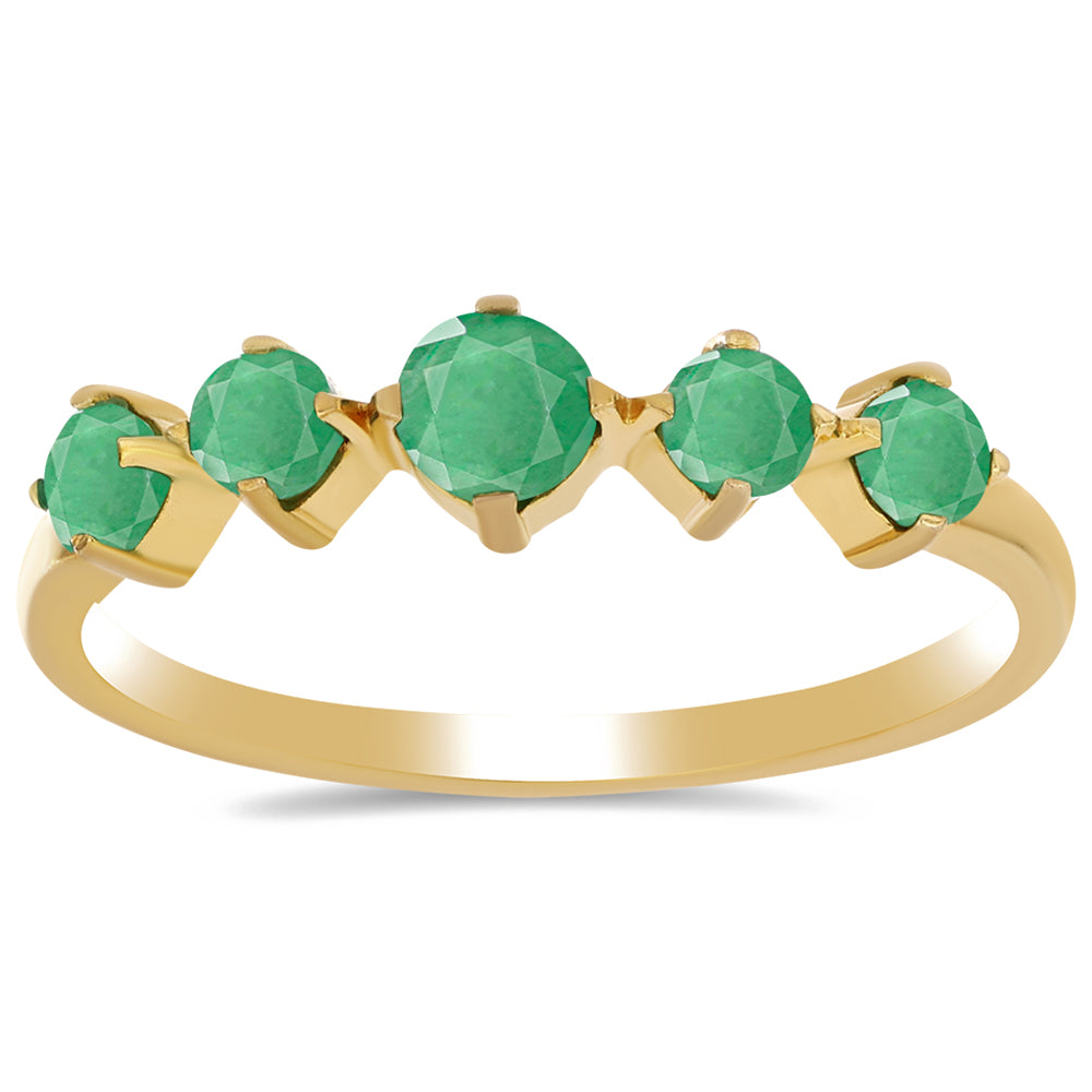 Arannyal Bevont Ezüst Gyűrű Brazil Smaragddal 3 