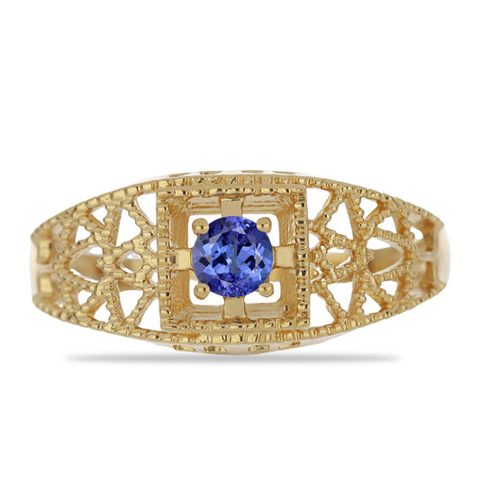 Arannyal Bevont Ezüst Gyűrű Tanzanittal