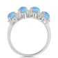 Ezüst Gyűrű Szivárvány Holdkővel és Fehér Cirkónnal