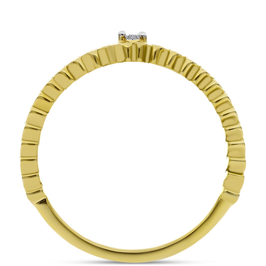 Arannyal Bevont Ezüst Gyűrű Fehér Gyémánttal