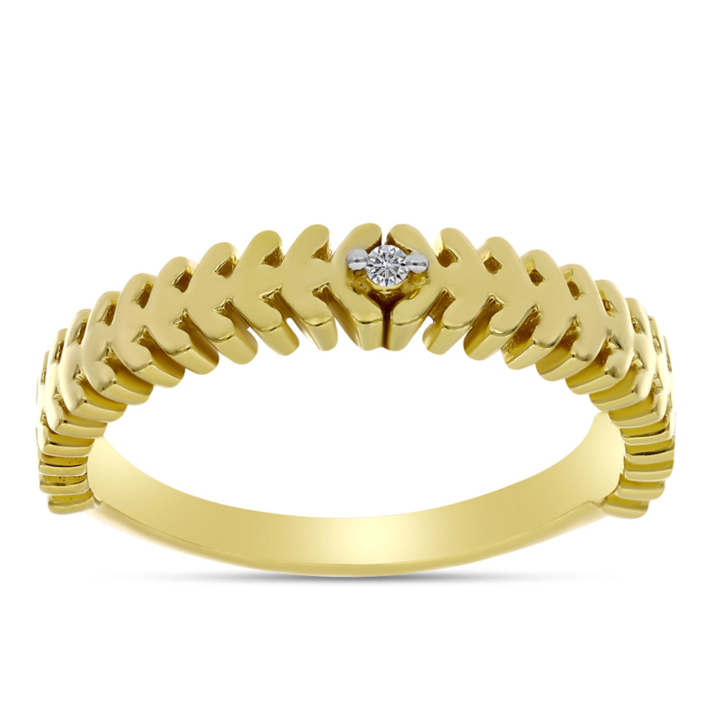 Arannyal Bevont Ezüst Gyűrű Fehér Gyémánttal