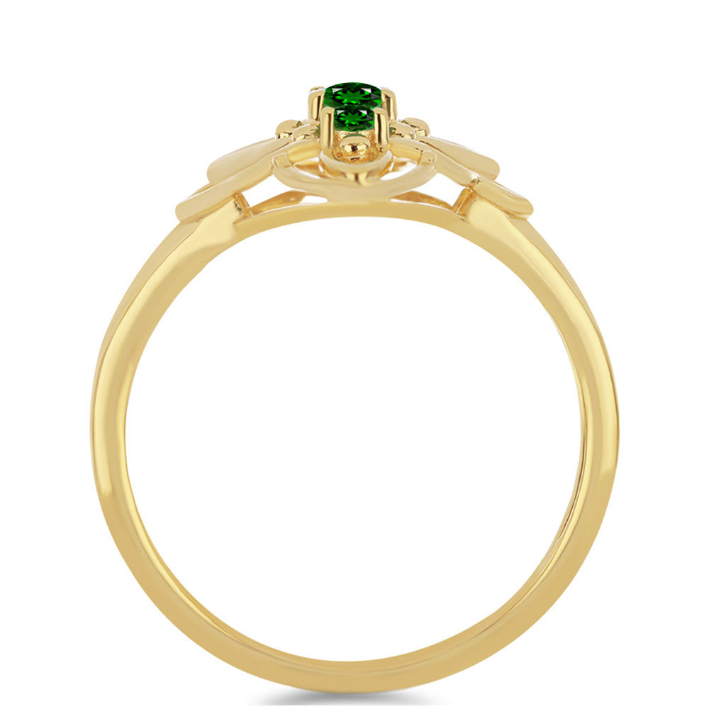 Arannyal Bevont Ezüst Gyűrű Króm Diopsziddal 2 