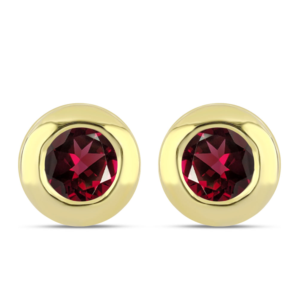 Arannyal Bevont Ezüst Fülbevaló Rhodolit Gránáttal 1 