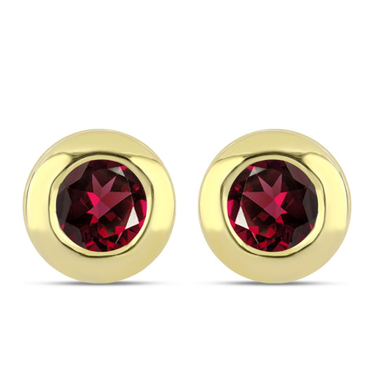 Arannyal Bevont Ezüst Fülbevaló Rhodolit Gránáttal