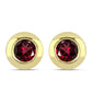Arannyal Bevont Ezüst Fülbevaló Rhodolit Gránáttal