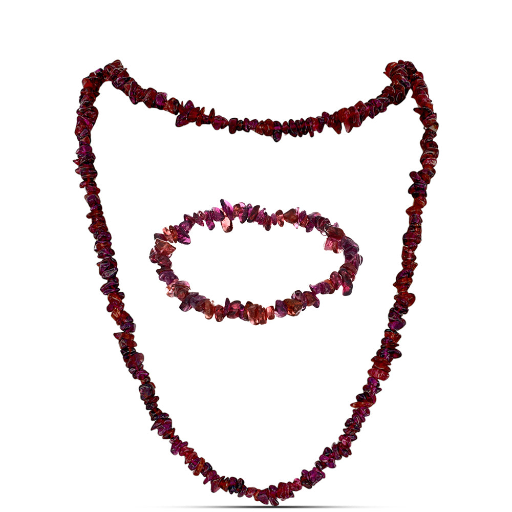 Nugget Szett Rhodolit Gránáttal ( Nyaklánc+Karkötő )