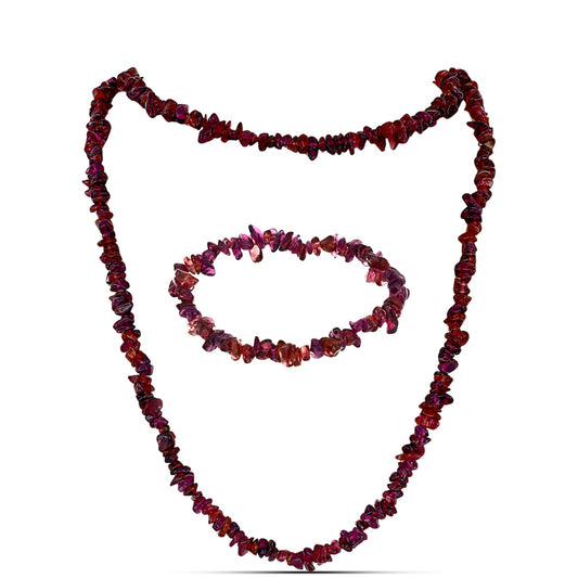 Nugget Szett Rhodolit Gránáttal ( Nyaklánc+Karkötő )